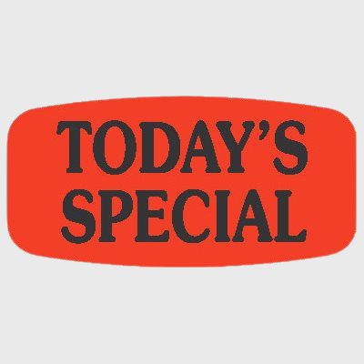 Short Oval Label Today's Special - 1,000/Roll