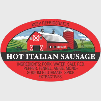 Pork Label Hot Italian Sausage With Witt's Ingredients - 500/Roll