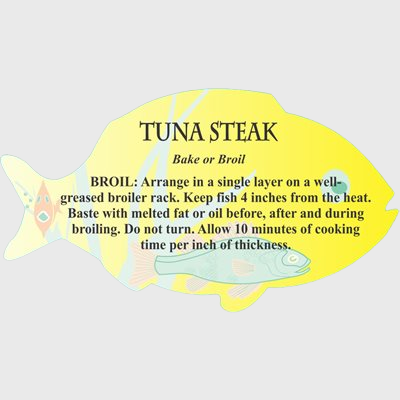 Seafood Label Tuna Steak Cooking Recipe - 250/Roll