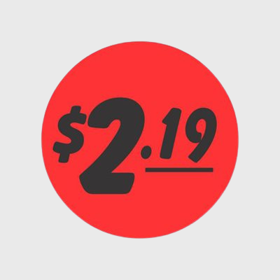 Coupon And Discount Label $2.19 Bullseye - 1,000/Roll
