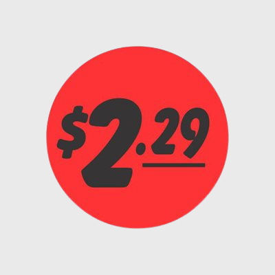 Coupon And Discount Label $2.29 Bullseye - 1,000/Roll