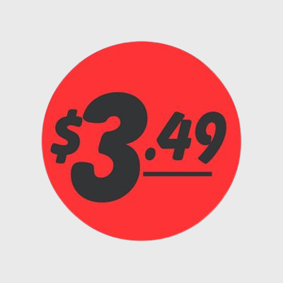 Coupon And Discount Label $3.49 Bullseye - 1,000/Roll