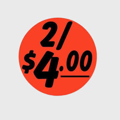 Coupon And Discount Label 2 / $4.00 Bullseye - 1,000/Roll