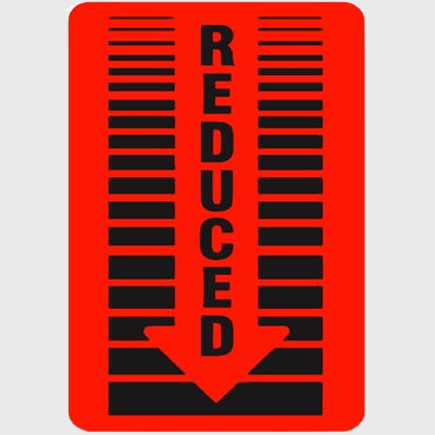 Coupon And Discount Label Reduced With Arrow - 1,000/Roll