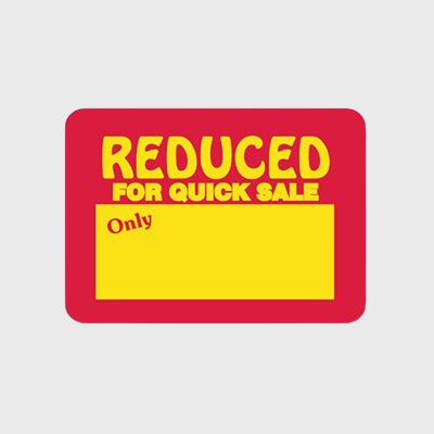 Coupon And Discount Label Reduced for Quick Sale - 1,000/Roll