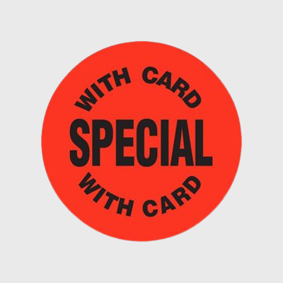 Coupon And Discount Label With Card Special With Card - 1,000/Roll