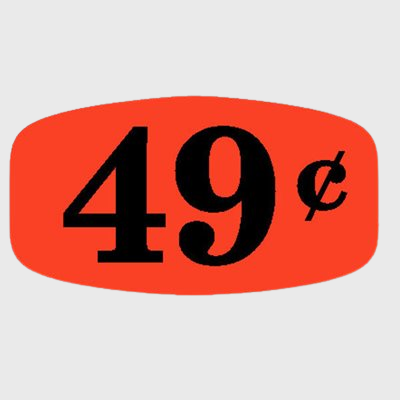 Pricing Label 49¢ - 1,000/Roll
