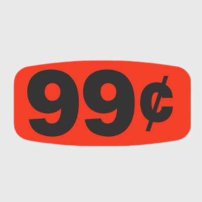 Pricing Label 99¢ - 1,000/Roll