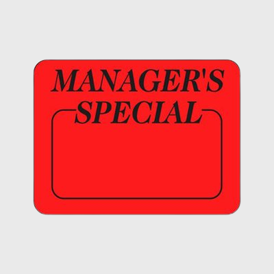 Promotional Specialty Label Manager's Special Write On - 1,000/Roll