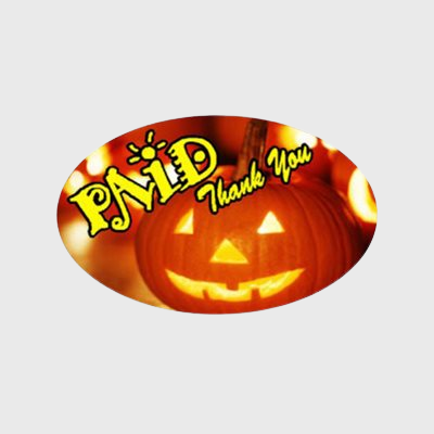 Promotional Specialty Label Paid Thank You Jack O'Lantern - 500/Roll