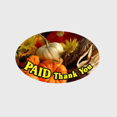 Promotional Specialty Label Paid Thank You Squash - 500/Roll