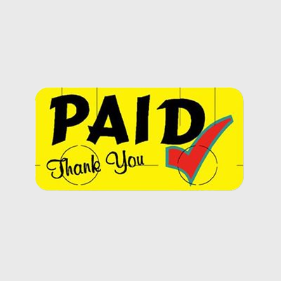 Promotional Specialty Label Paid Thank You Tamper Evident - 500/Roll