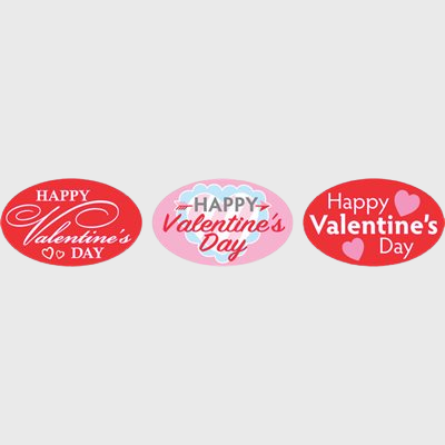 Seasonal Label Happy Valentine's Day - 500/Roll