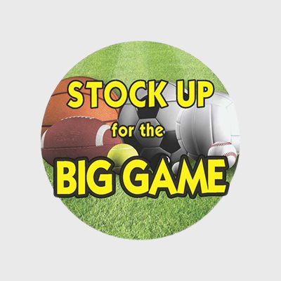 Seasonal Label Stock up for the Big Game - 250/Roll