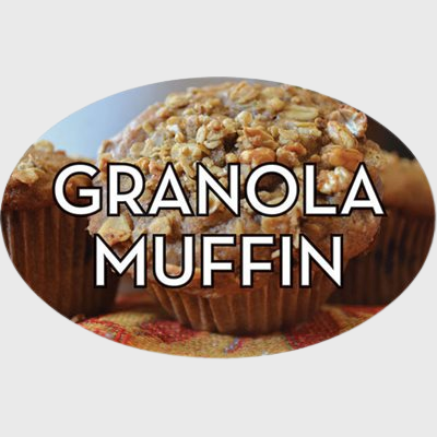 Standard Flavor Label Granola Muffin - 500/Roll