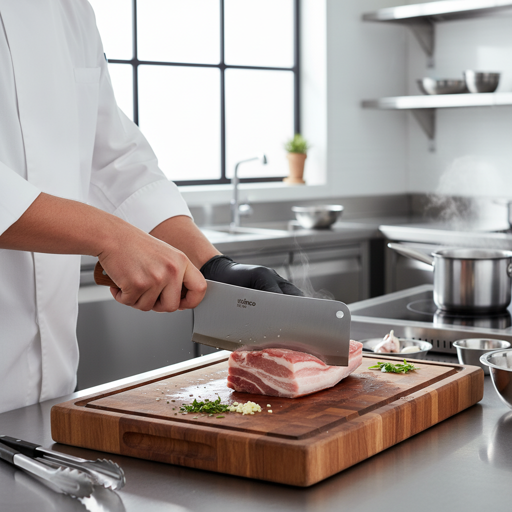 superior-equipment-supply - Winco - Cleaver 3.5" x 8" Blade Wooden Handle