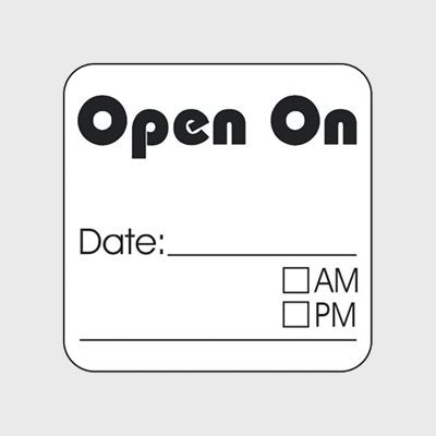 All Temperature Label Open On Open On / Date Am Pm Shelf & Prep - 1,000/Roll