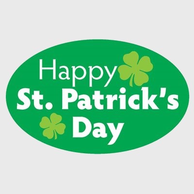 Seasonal Label Happy St. Patrick's Day - 500/Roll