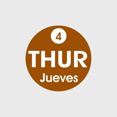 All Temperature Label Thur 4 Jueves Brown - 2,000/Roll