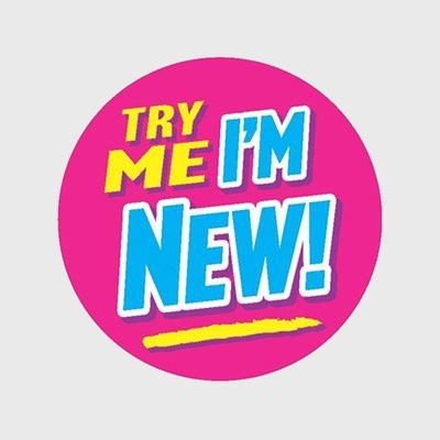 Promotional Specialty Label Try Me I'm New! - 500/Roll