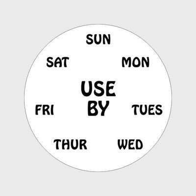All Temperature Label Use By Day Clock - 750/Roll