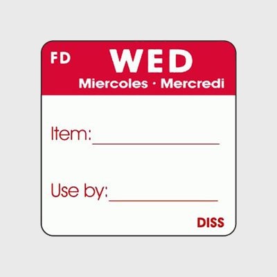 Dissolvable Label Wed Miercoles Mercredi - 500/Roll