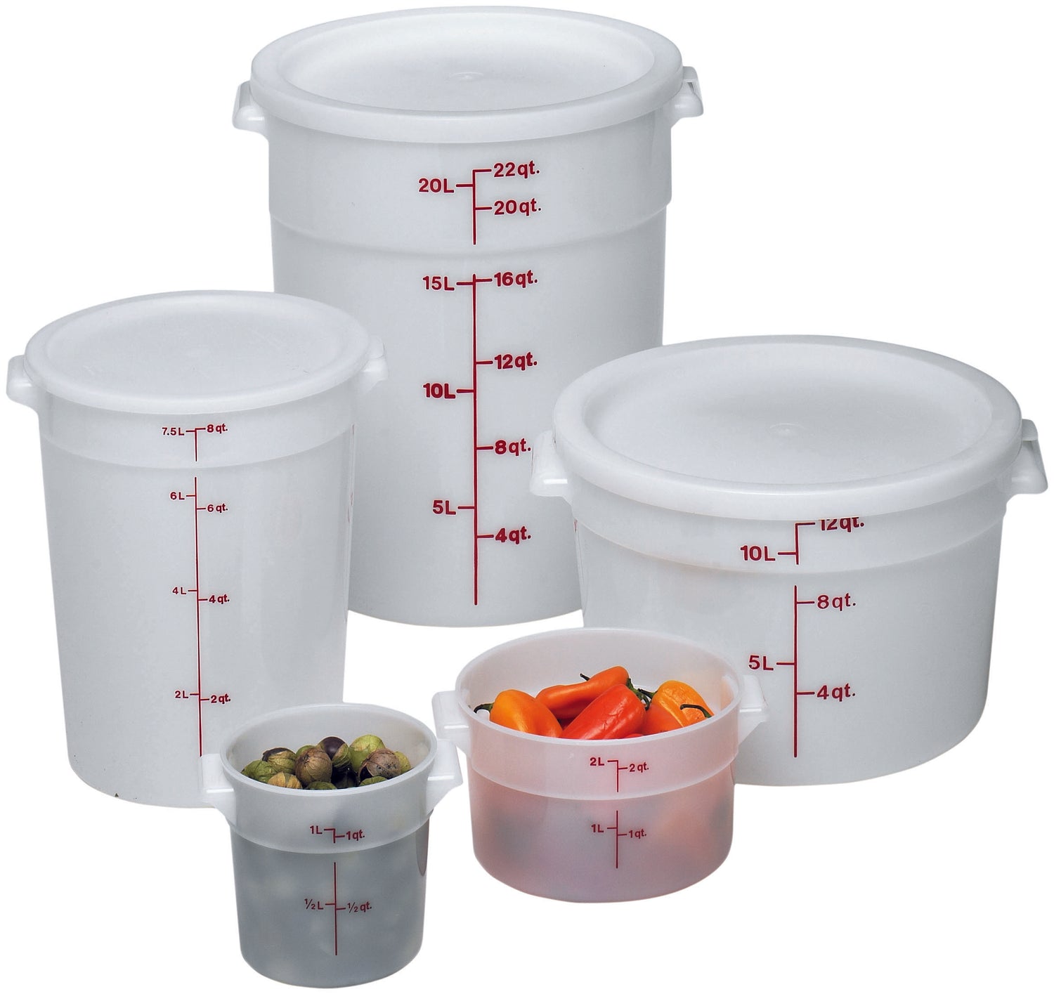Round White Food Storage Containers
