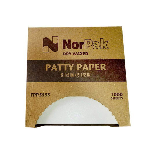 NorPak FPP5555 Dry Waxed Patty Paper, 5.5" x 5.5" (1000-Pack)