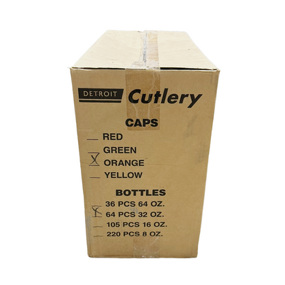 Detroit Cutlery Clear Plastic Juice Bottles, 32 oz - 64/Case