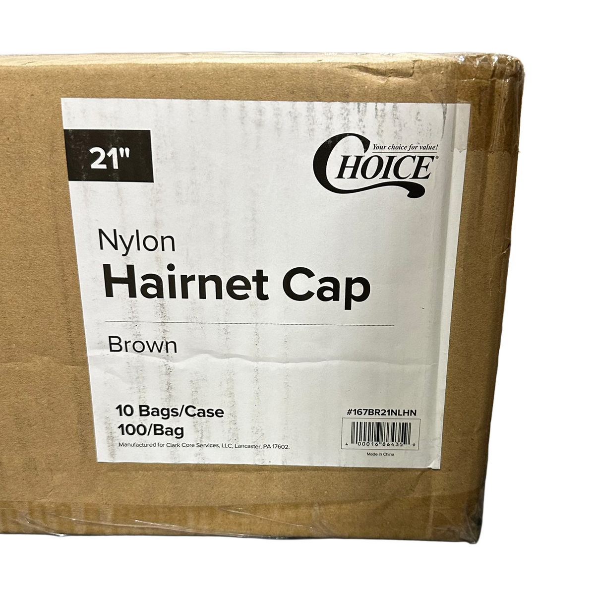 Choice 16721NLHN Breathable Nylon Hairnet Cap, 21" Case/1000 (Black, Brown, Blue)
