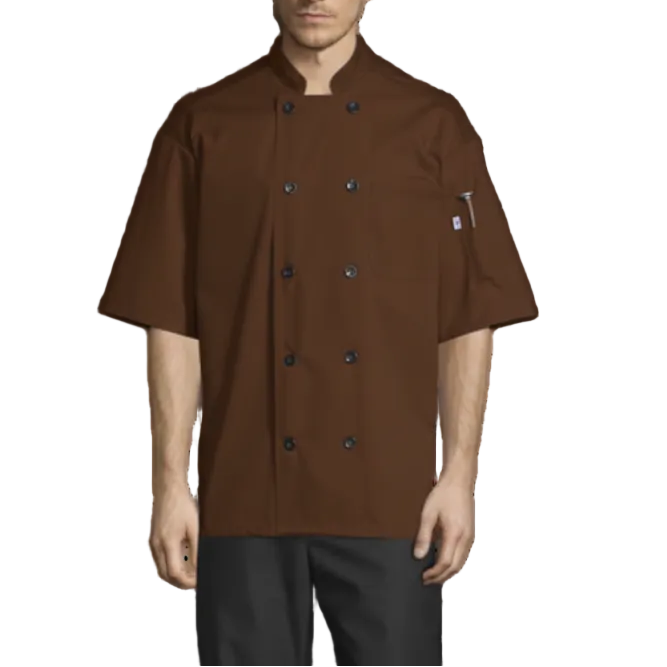 Uncommon Threads Havana Chef Coat W/Mesh Back Brown Large 0494-L-BROWN