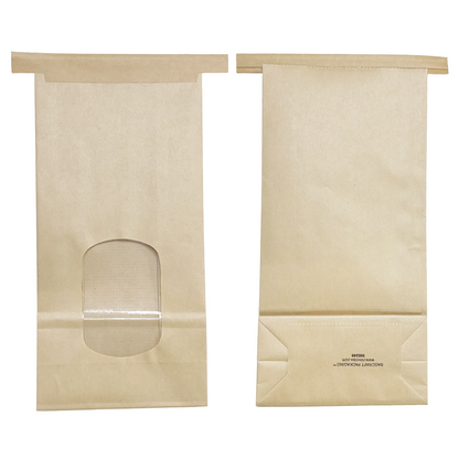 Bagcraft EcoCraft 300249 1 lb. Stand-Up Window Bags with Tin-Tie Closure 500/Case