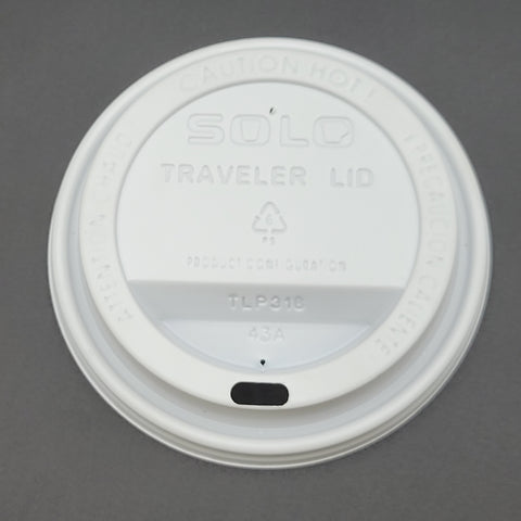 Solo White Dome Lid Traveler Print For 10-24 oz. Cup TLP316 - 100/Pack
