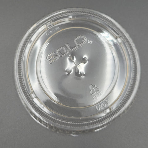 Solo Clear Flat Lid With Straw Slot For 16-24 oz. Cup 626TS - 100/Case