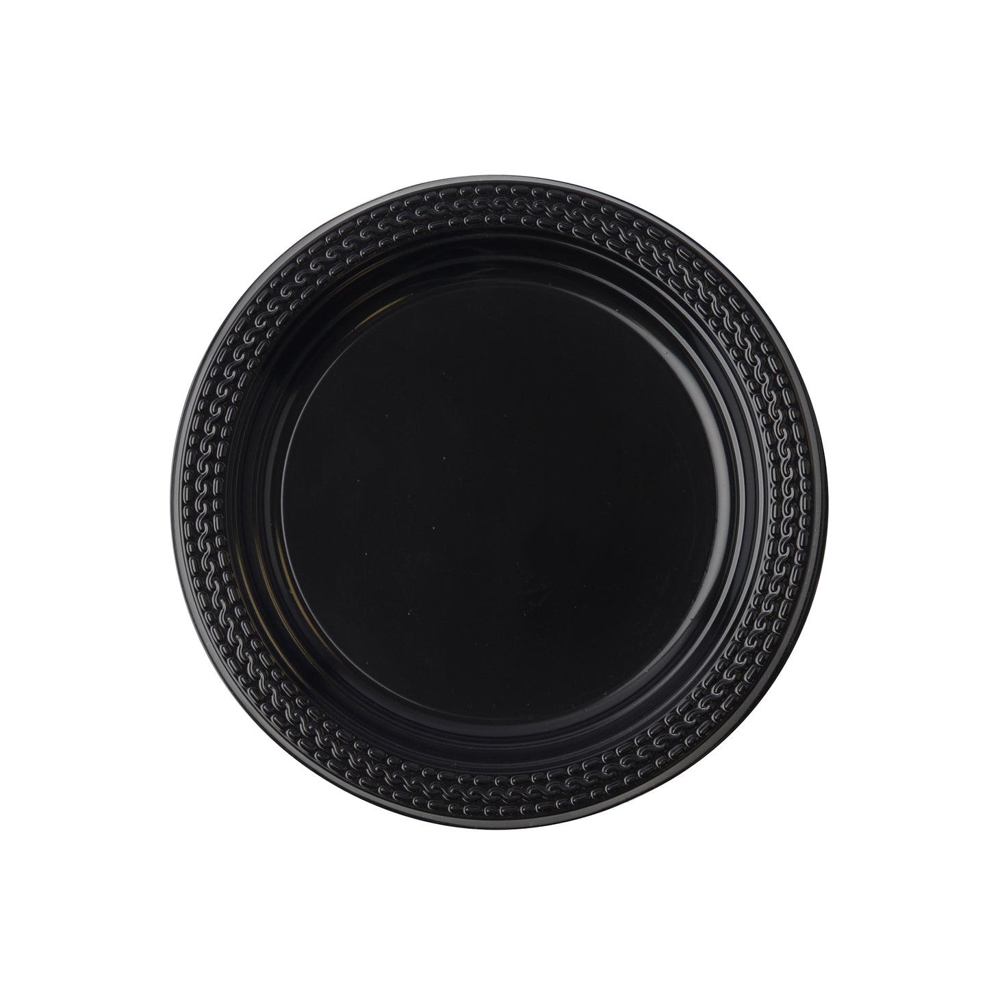 Fineline ReForm One Compartment Polypropylene Plate Black 7" 17RP07PP.BK - 800/Case