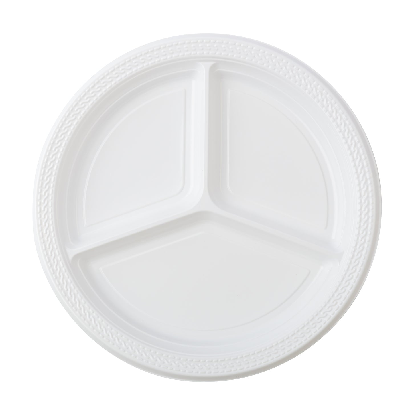 Dart Mfg. Plastic Plate Three Compartment White 10.25" 10CPWF - 500/Case