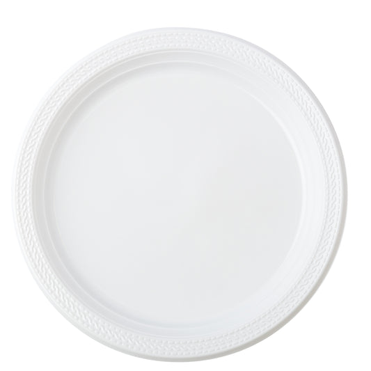 Dart Mfg. White One Compartment Plastic Plate 9" 9PWF - 125/Pack