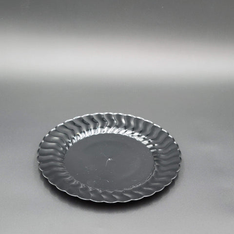 Fineline Flairware Plastic Plate Black 9" - 18/Pack