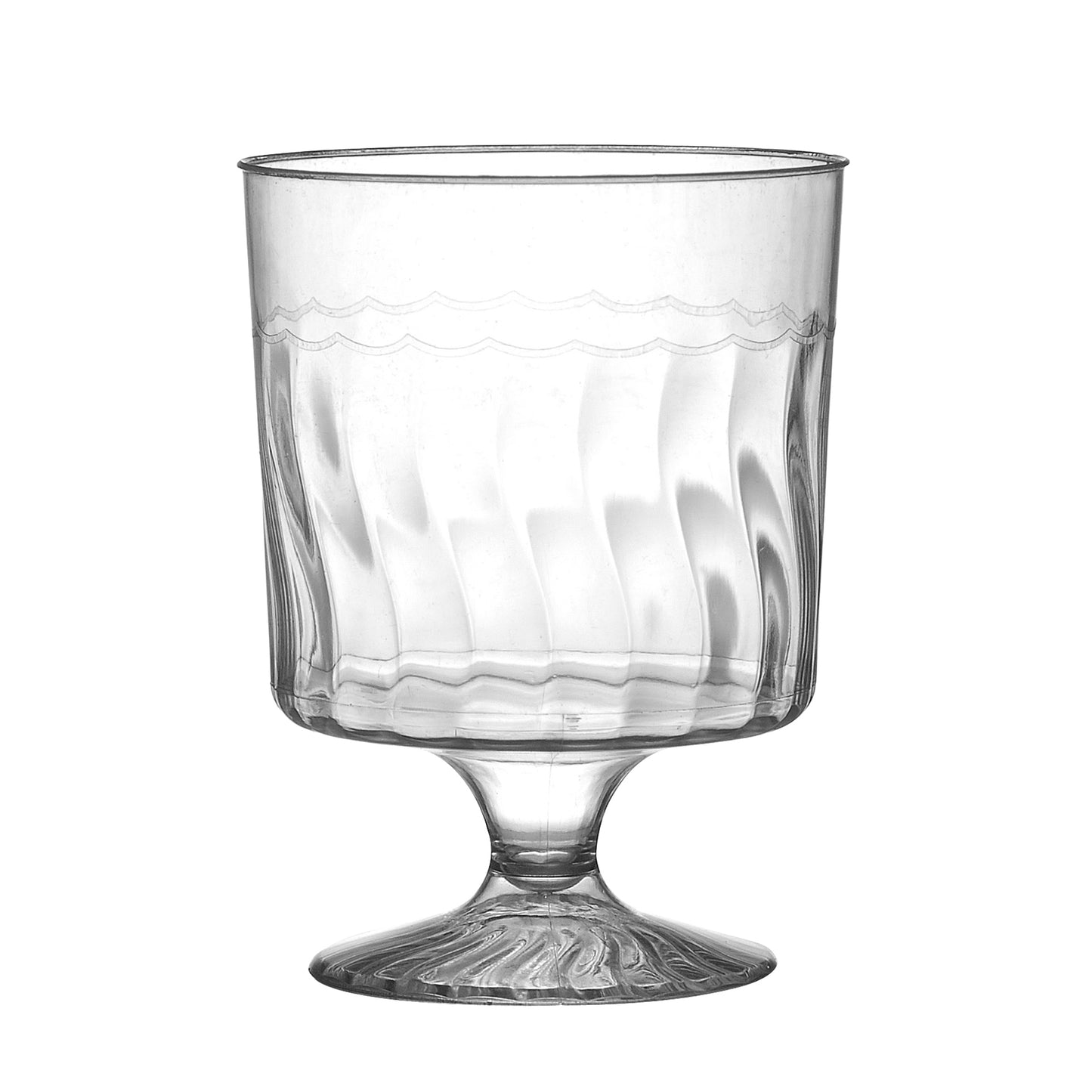 Fineline Flairware 1 Piece Clear Plastic Wine Glass 5.5 oz. 2205 - 240/Case
