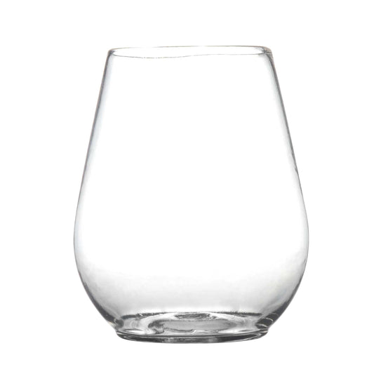 Fineline Renaissance Stemless Clear Plastic Wine Sampler Goblet 4 oz. 2704-CL - 8/Pack