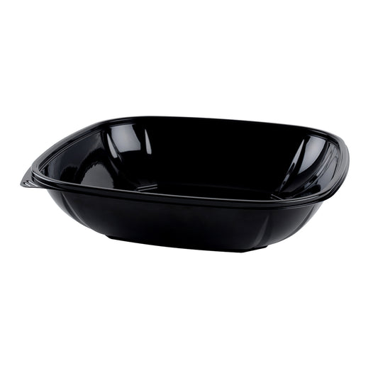 Fineline Square PET Bowl XL Black 80 oz. 15080L-BK - 50/Case