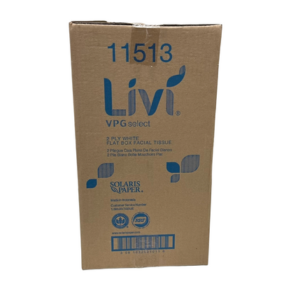 Livi 11513 VPG Select 2-Ply Embossed Facial Tissue, 8.37" x 8.07" (30/Case)
