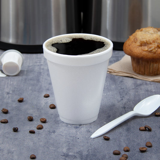 Dart Mfg. White Foam Cup Squat 12 oz. 12J16 - 1000/Case