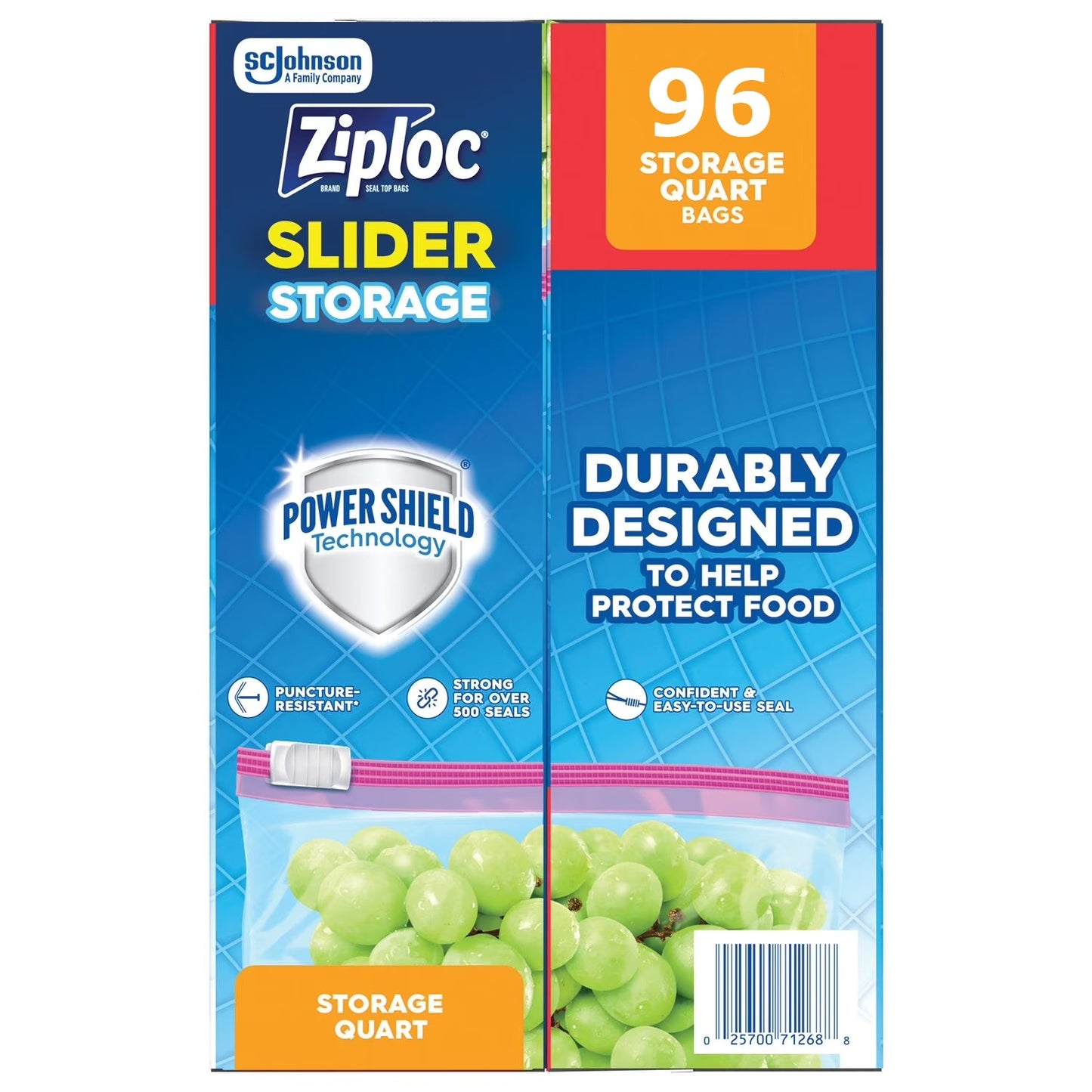 Ziploc Slider Storage Bag Quart Size 96 ct.