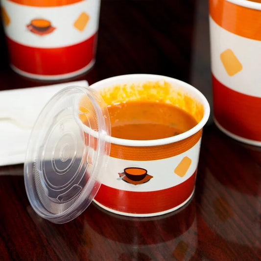 Double Poly Coated Paper Food Cup 12oz. With Lid - 250/Case