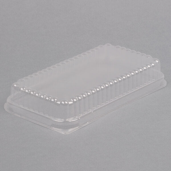 1-1/2 lb. Aluminum Foil Loaf Pan Clear Dome Lid - 500/Case