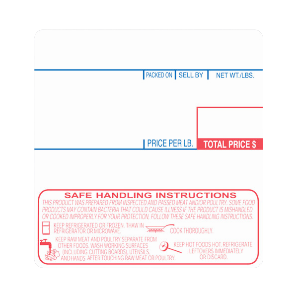 Interwest Label 304-178 Pre-Printed Safe Handling Scale Labels, 58mm x 60mm (12/Case)