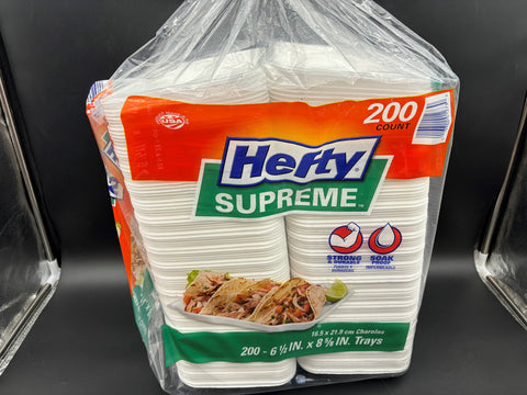 Hefty Supreme Foam Charola Tray - 200/Pack