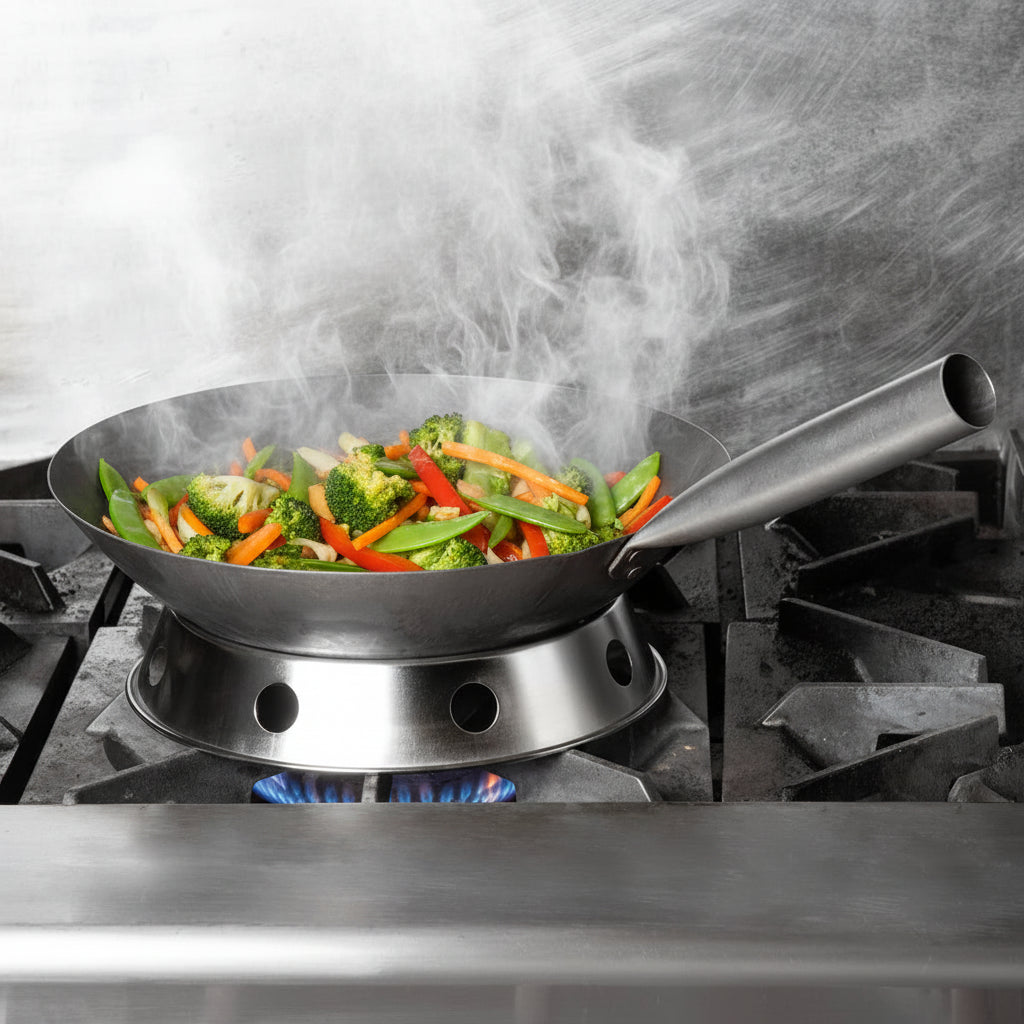 Town Mandrin Wok Pan Carbon Steel 12" 34742