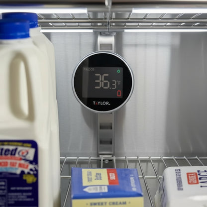 Taylor 1445 Digital Refrigerator & Freezer Thermometer with Safety Alerts, -40°F to 176°F